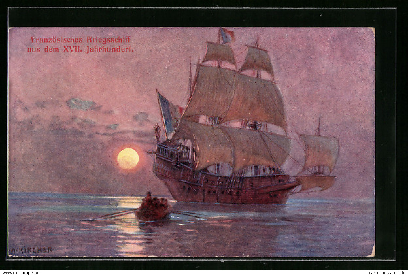Künstler-AK Alexander Kircher: Französisches Kriegsschiff Aus Dem XVII. Jahrhundert  - Sonstige & Ohne Zuordnung