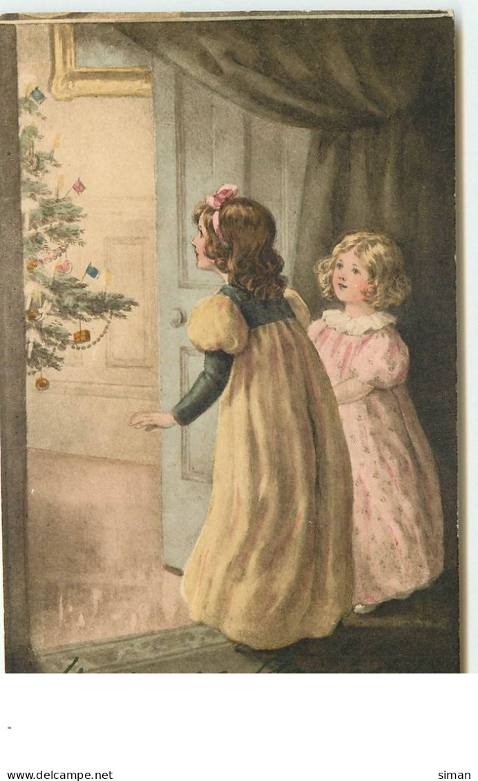 N°16288 - Heureuse Année - Deux Fillettes Admirant Un Sapin - Nouvel An