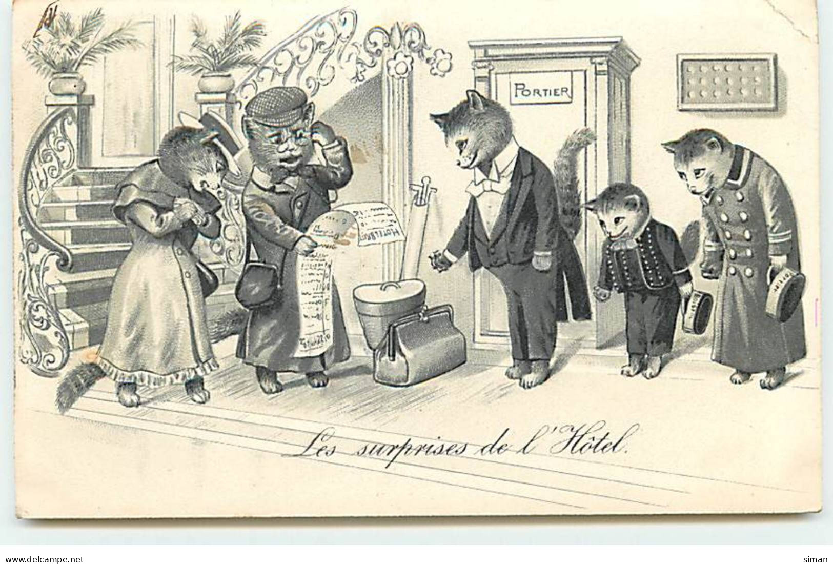 N°19584 - DR - Les Surprises De L'Hôtel - Chat - Gekleidete Tiere