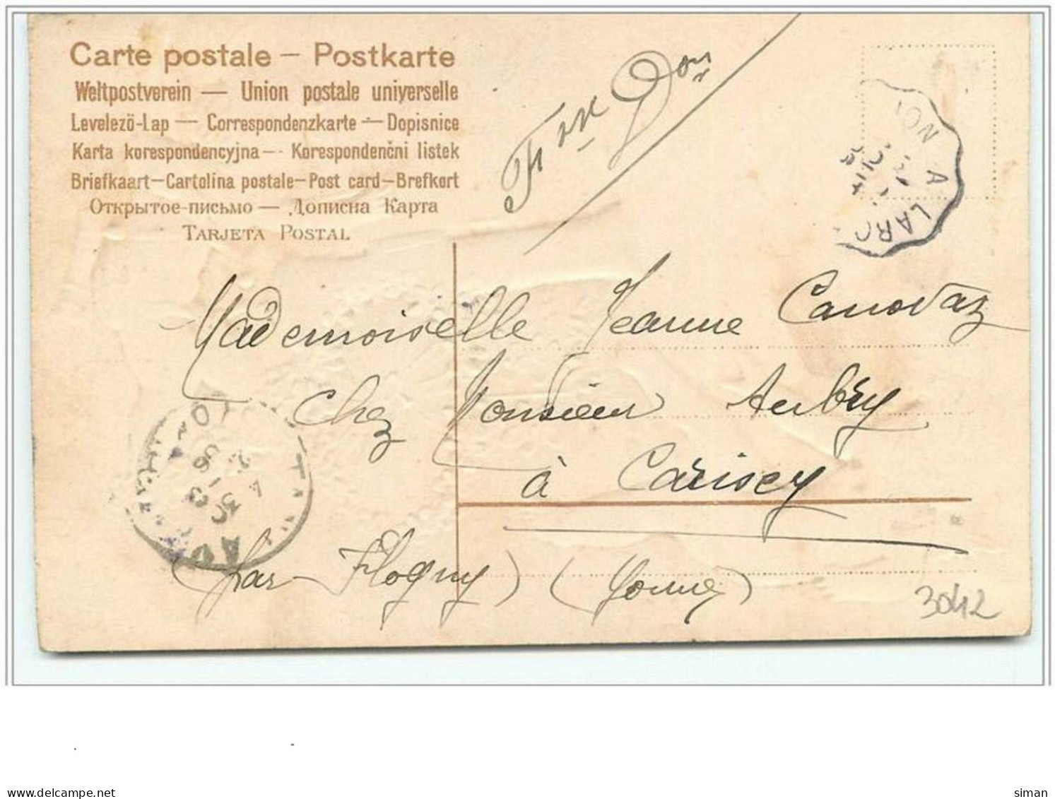 N°3042 - Carte Gaufrée - Clapsaddle - Anniversaire - Angelots Et Canon - Anniversaire