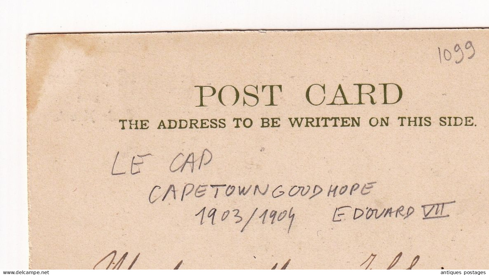 Post Card 1904 Afrique Du Sud Le Cap South Africa Edouard VII Cape Town Brest Finistère - Cape Of Good Hope (1853-1904)
