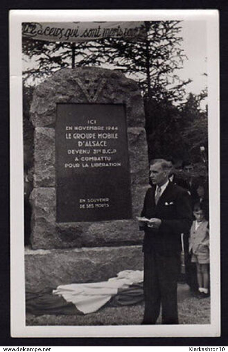 Photo SEPPOIS-LE-BAS 68 Monument Du Groupe Mobile D'Alsace GMA Devenu 31e - Non Classés