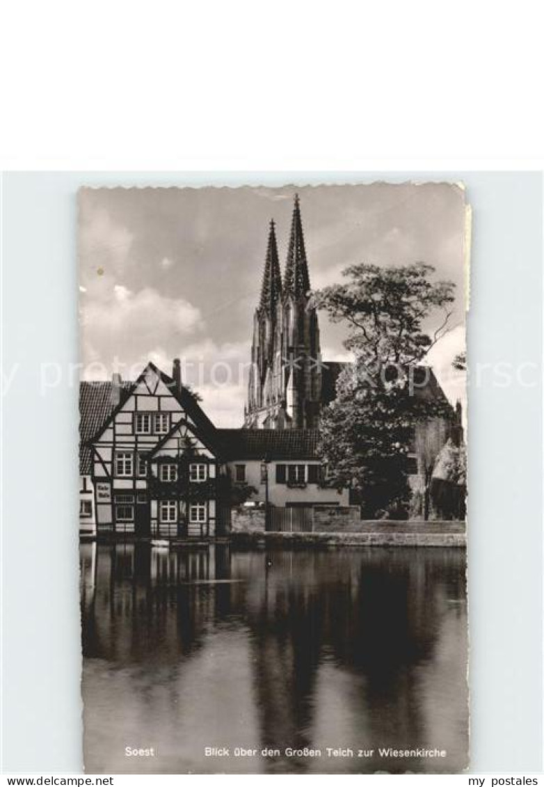 72181327 Soest Arnsberg Blick Ueber Den Grossen Teich Zur Wiesenkirche Soest - Soest