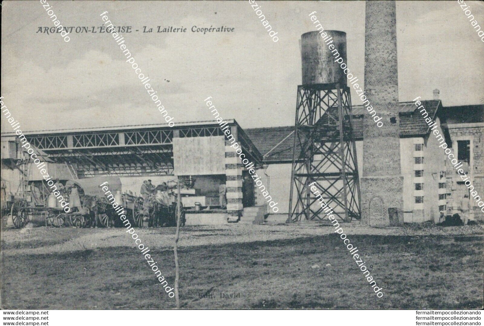 Bu414 Cartolina Argent On L'eglise La Laiterie Cooperative Francia France - Napoli (Napels)