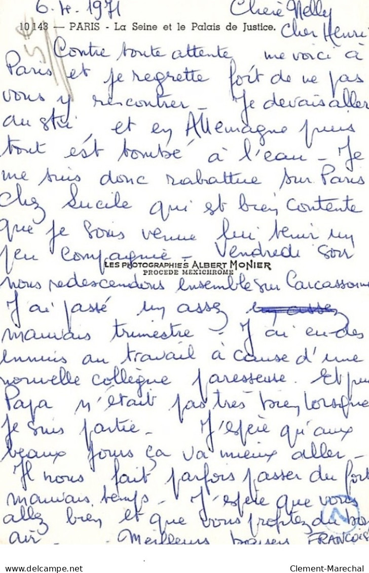 Albert MONIER : Paris La Seine Et Le Palais De Justice - Tres Bon Etat - Monier