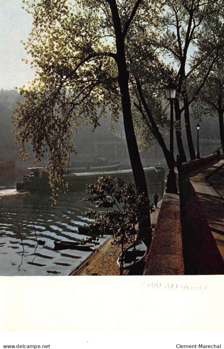 Albert MONIER : Paris La Seine Au Quai D'anjou - Tres Bon Etat - Monier