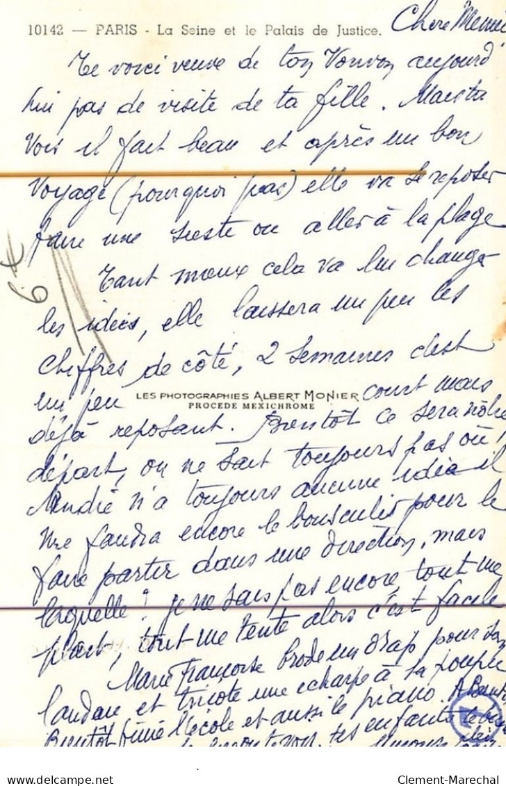 Albert MONIER : Paris La Seine Et Le Palais De Justice - Tres Bon Etat - Monier