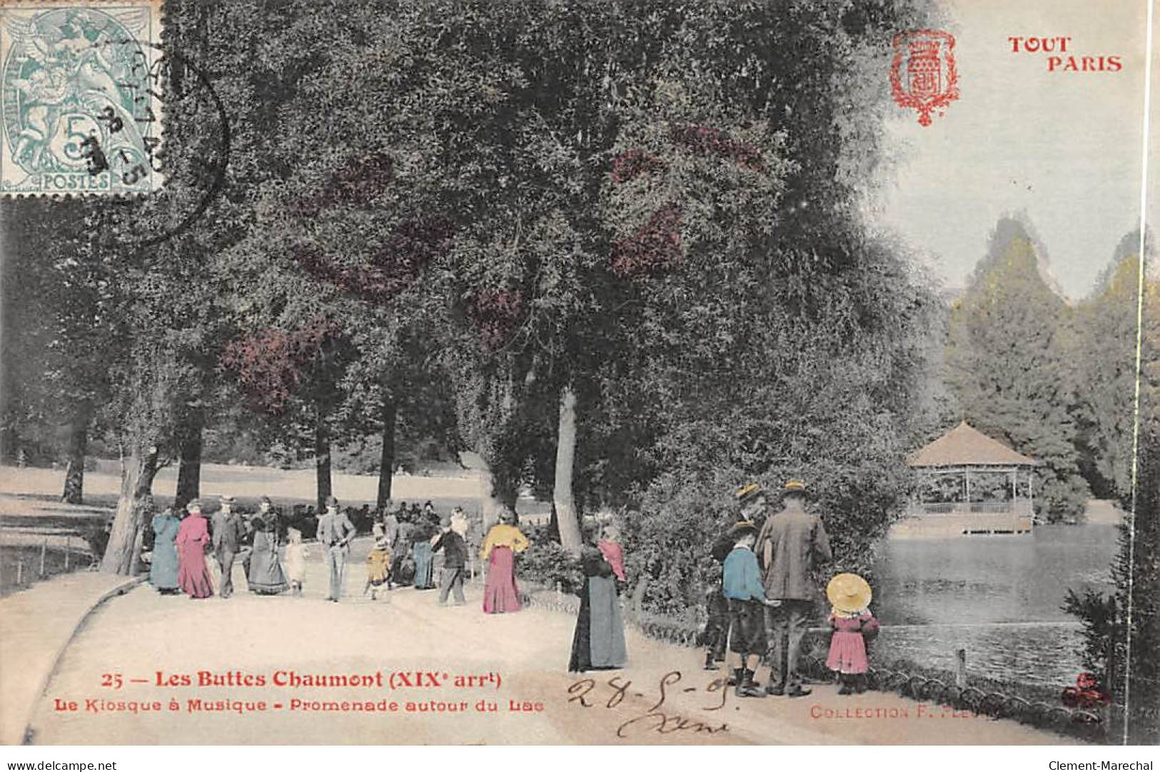 PARIS - Buttes Chaumont - Le Kiosque à Musique - F. Fleury - Très Bon état - District 19