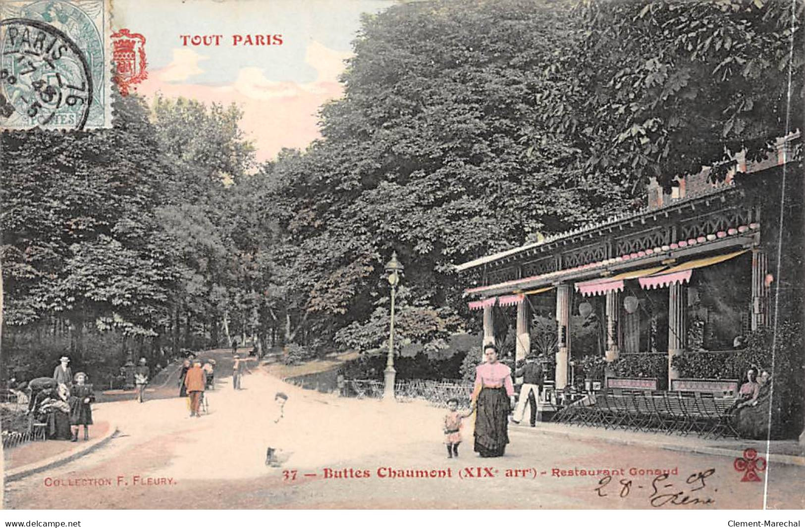 PARIS - Buttes Chaumont - Restaurant Gonaud - F. Fleury - Très Bon état - Arrondissement: 19