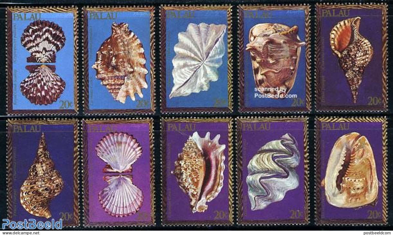 Palau 1984 Shells 10v, Mint NH, Nature - Shells & Crustaceans - Vie Marine