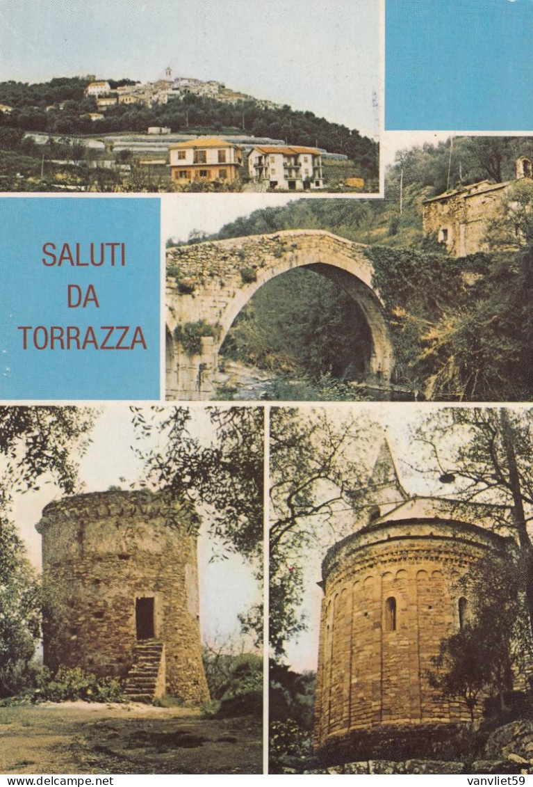 TORRAZZA-IMPERIA-SALUTI DA..-MULTIVEDUTE-CARTOLINA VERA FOTOGRAFIA NON VIAGGIATA - Imperia