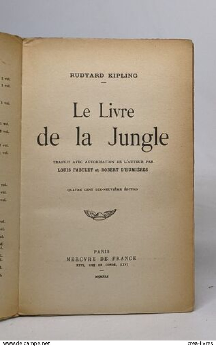 Lot de 5 romans de Rudyard Kipling: La plus belle histoire du monde / Le livre de la junge / Le second livre de la jungl