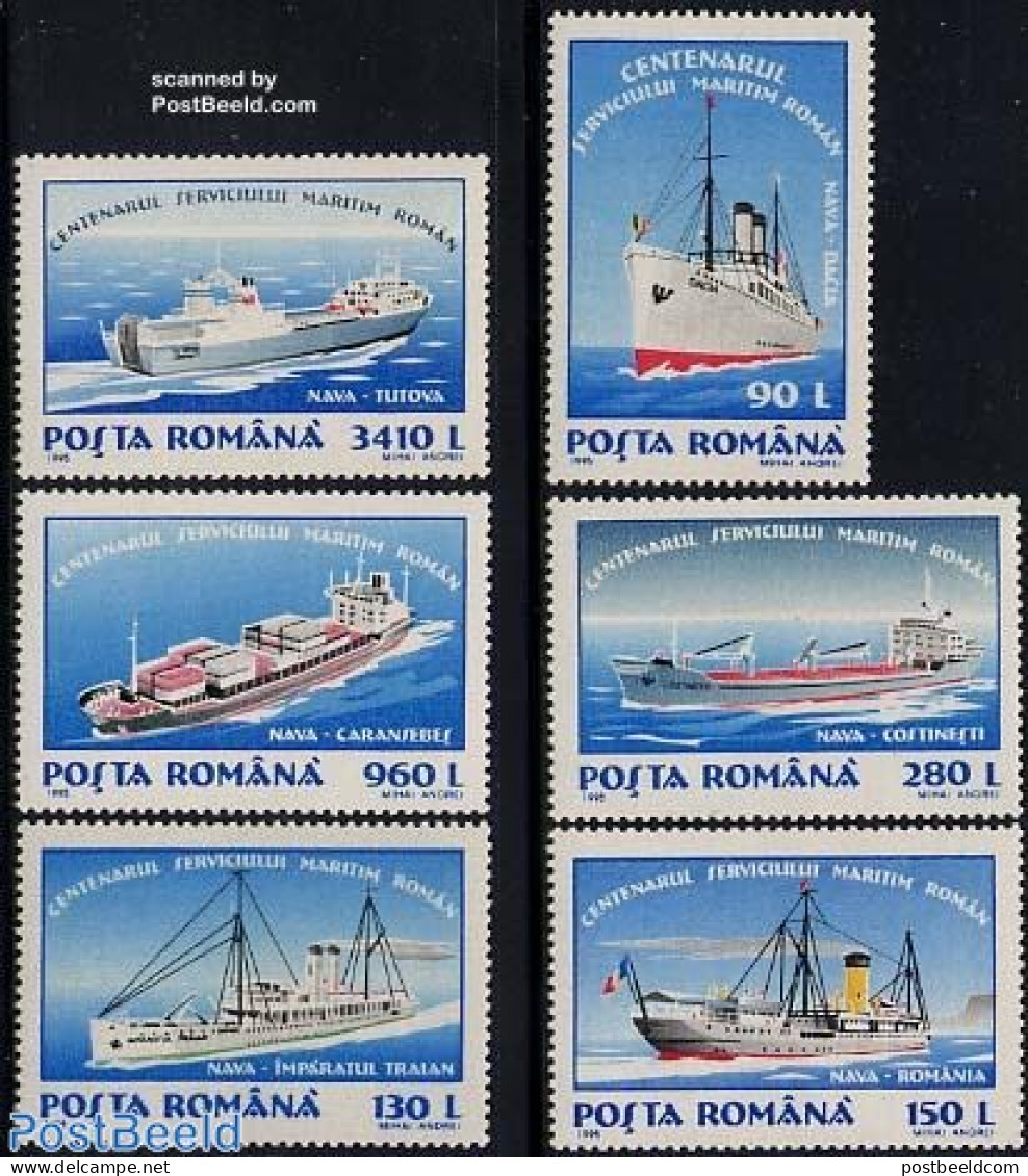 Romania 1995 Ships 6v, Mint NH, Transport - Ships And Boats - Unused Stamps