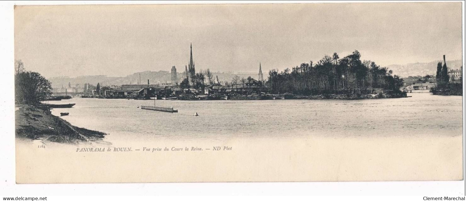 Carte Panoramique - ROUEN - Vue Prise Du Cours La Reine (27x11) - Très Bon état - Rouen