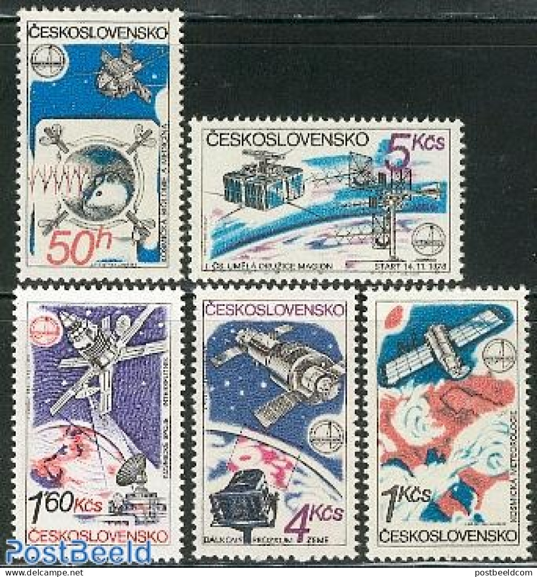 Czechoslovkia 1980 Intercosmos 5v, Mint NH, Transport - Space Exploration - Autres & Non Classés