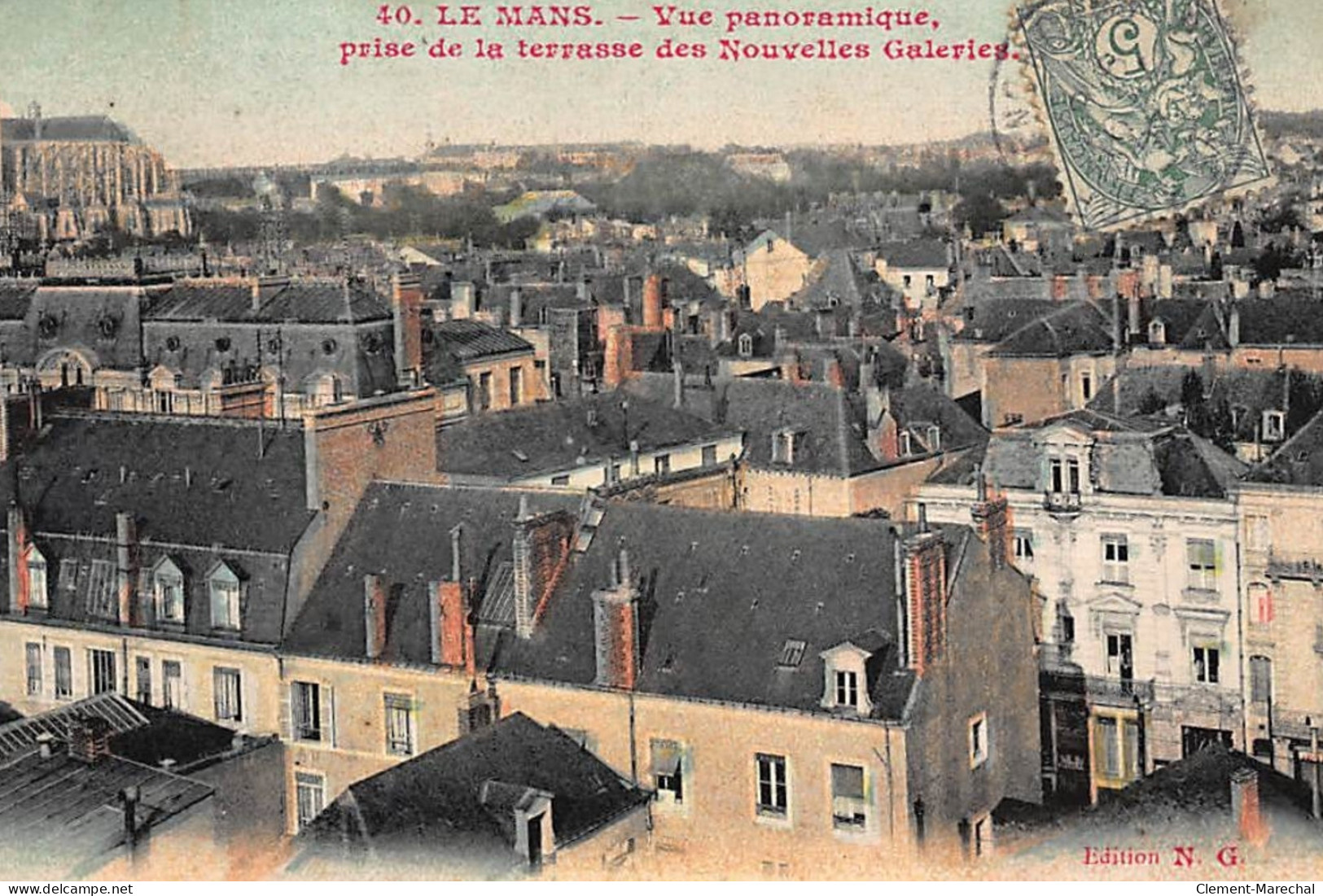 LE MANS : Vue Panoramique Prise De La Terrasse Des Nouvelles Galeries - Tres Bon Etat - Le Mans