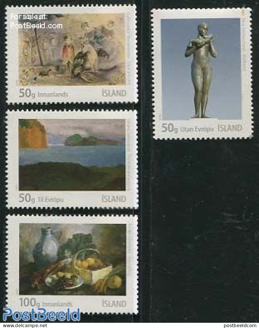 Iceland 2012 Visual Art 4v, Mint NH, Nature - Birds - Turtles - Art - Modern Art (1850-present) - Paintings - Sculpture - Unused Stamps