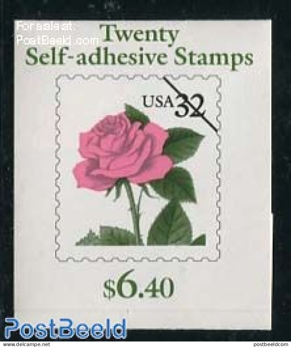 United States Of America 1995 Pink Rose Booklet S-a, Mint NH, Nature - Flowers & Plants - Roses - Stamp Booklets - Unused Stamps