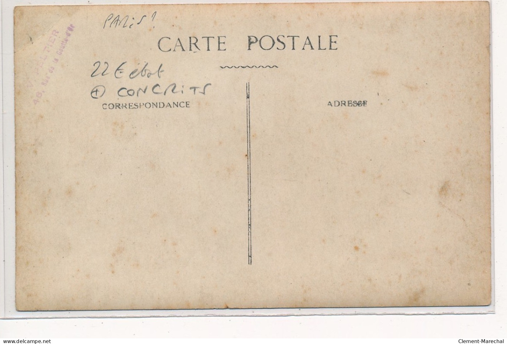 CARTE PHOTO A LOCALISER : Paris(?) Conscrits - Etat - Fotos