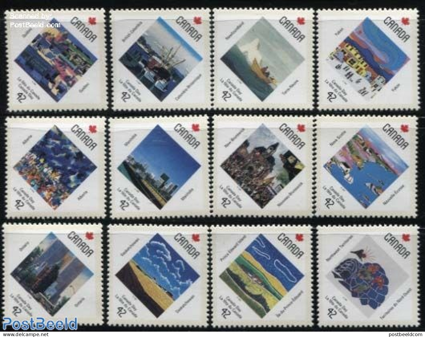 Canada 1992 National Day 12v, Mint NH, Various - Lighthouses & Safety At Sea - Art - Modern Art (1850-present) - Nuevos