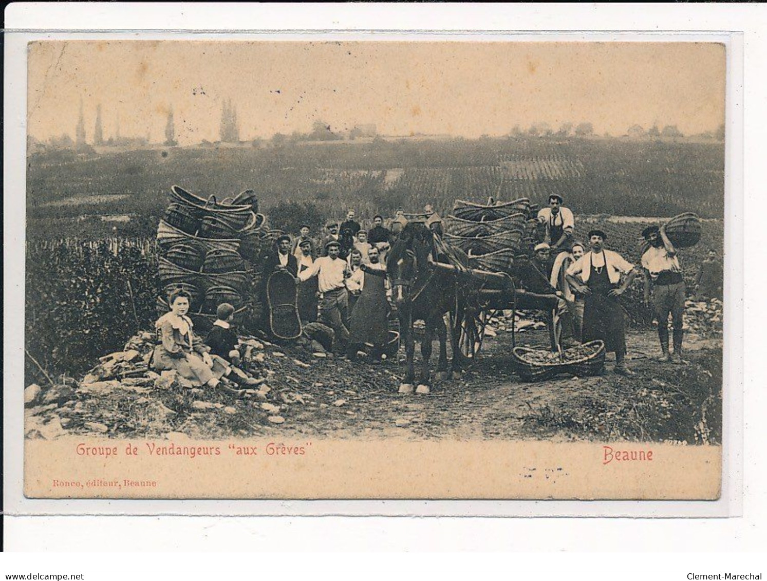 BEAUNE : Groupe De Vendangeurs "Aux Grèves" - Très Bon état - Beaune