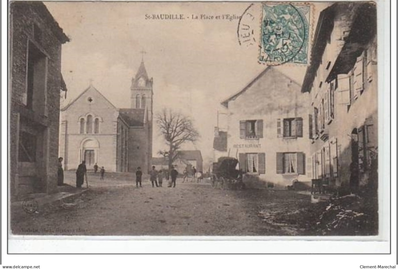 SAINT BAUDILLE - La Place Et L'Eglise - Très Bon état - La Tronche