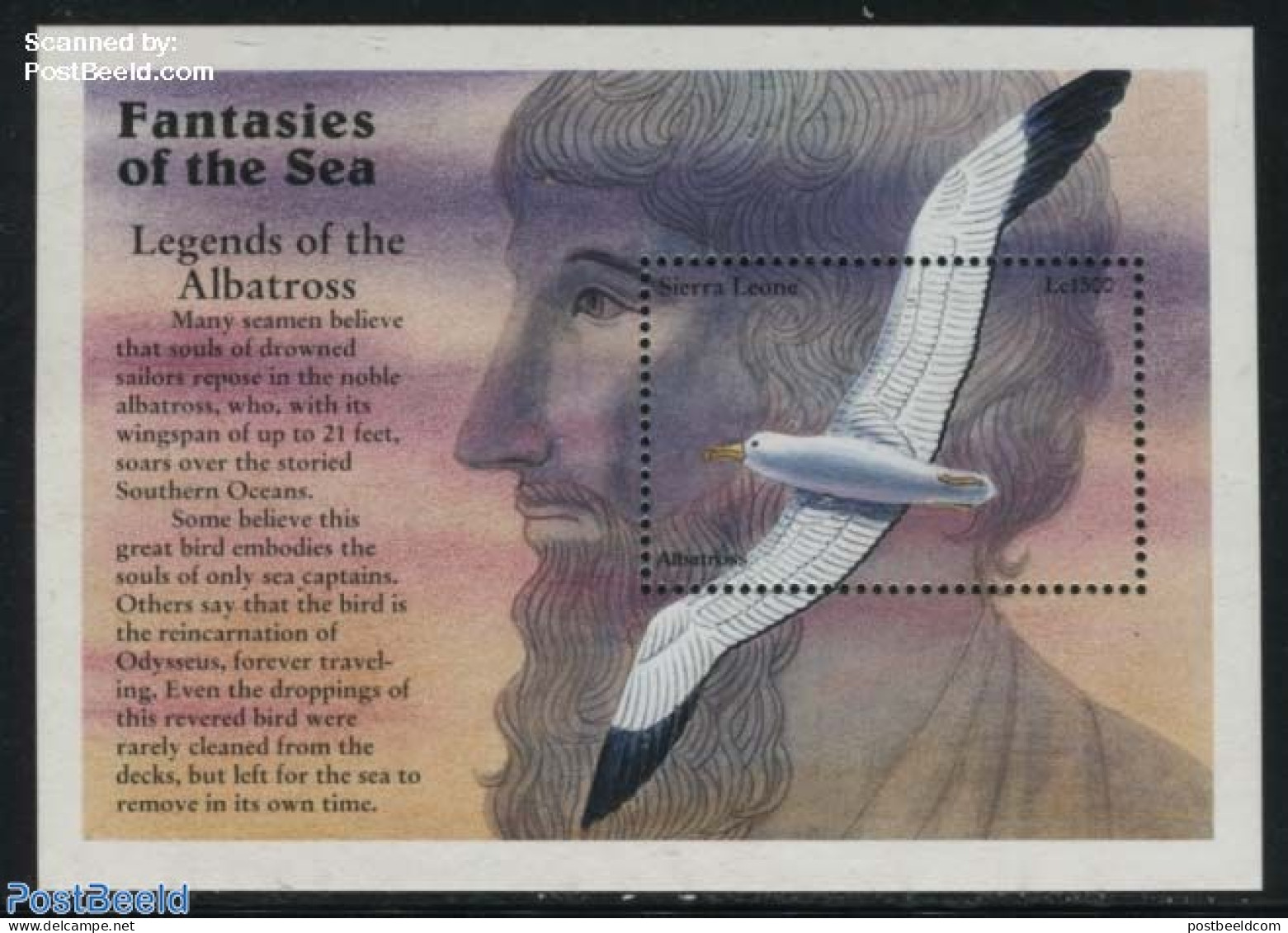 Sierra Leone 1996 Fantasies S/s, Albatros, Mint NH, Nature - Birds - Art - Fairytales - Contes, Fables & Légendes