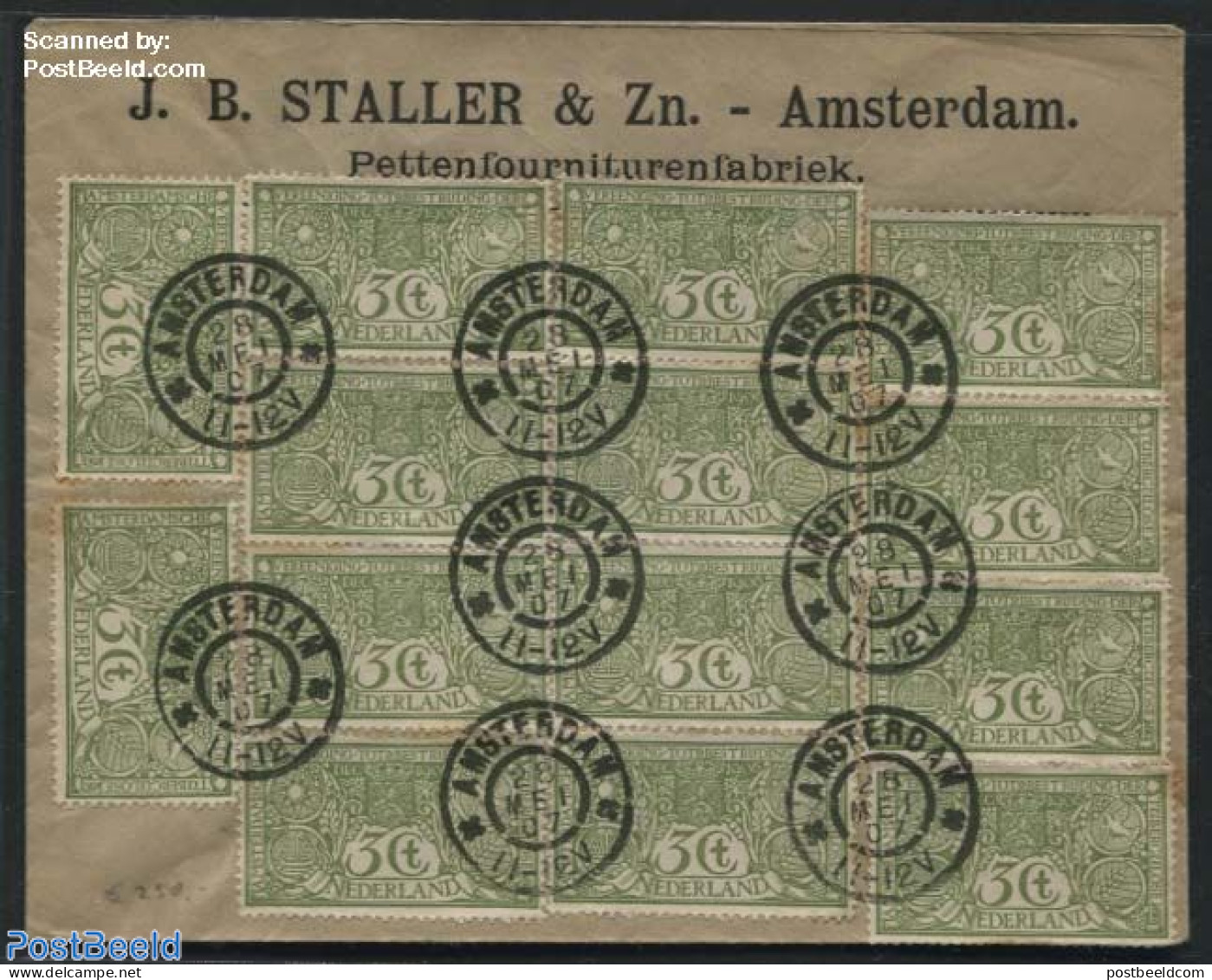 Netherlands 1907 Cover With 14x NVPH No. 85, Postmark: 28 MEI 07, Postal History - Cartas & Documentos