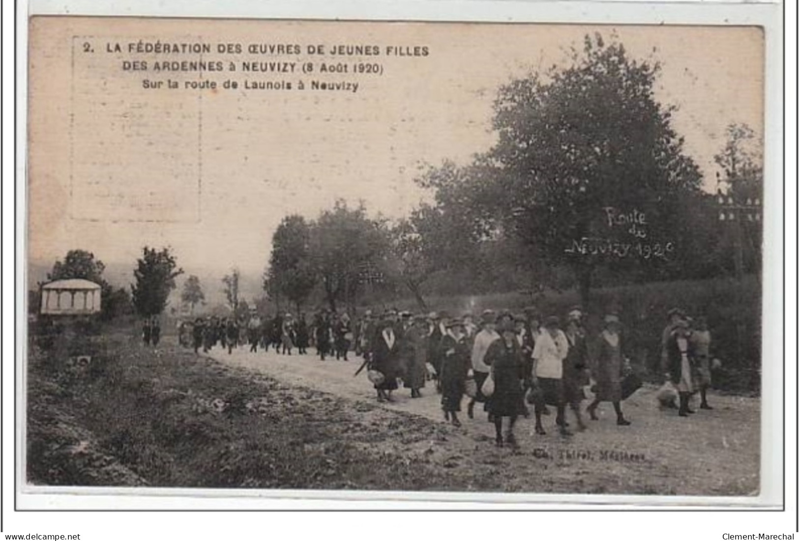 NEUVIZY : Fédération Des Oeuvres De Jeunes Filles Des Ardennes - 8 Août 1920 - Très Bon état - Sonstige & Ohne Zuordnung