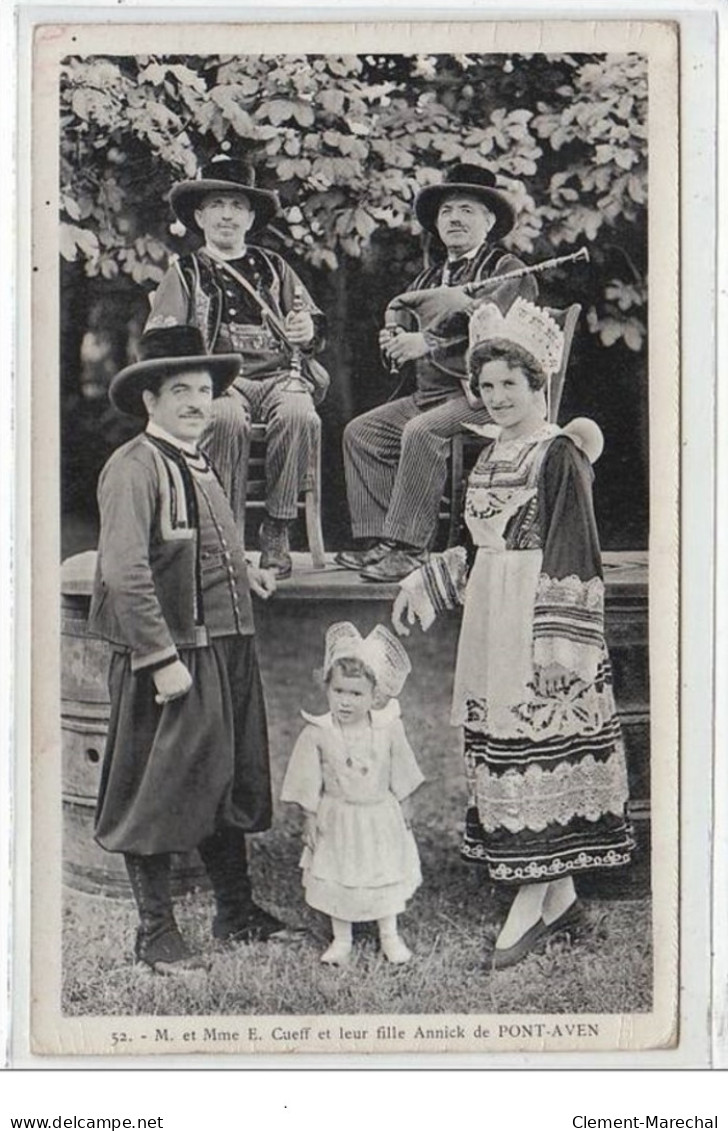 PONT AVEN : M. Et Mme E. Cuef Et Leur Fille Annick - Très Bon état - Pont Aven