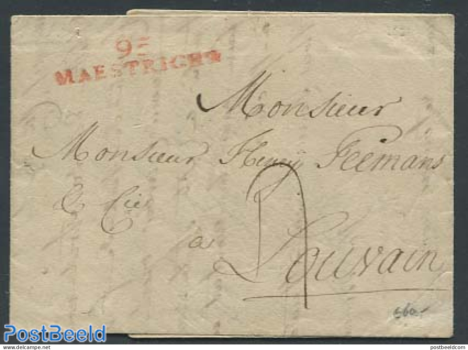 Netherlands 1813 Letter From Maastricht To Louvain, Postal History - ...-1852 Precursores