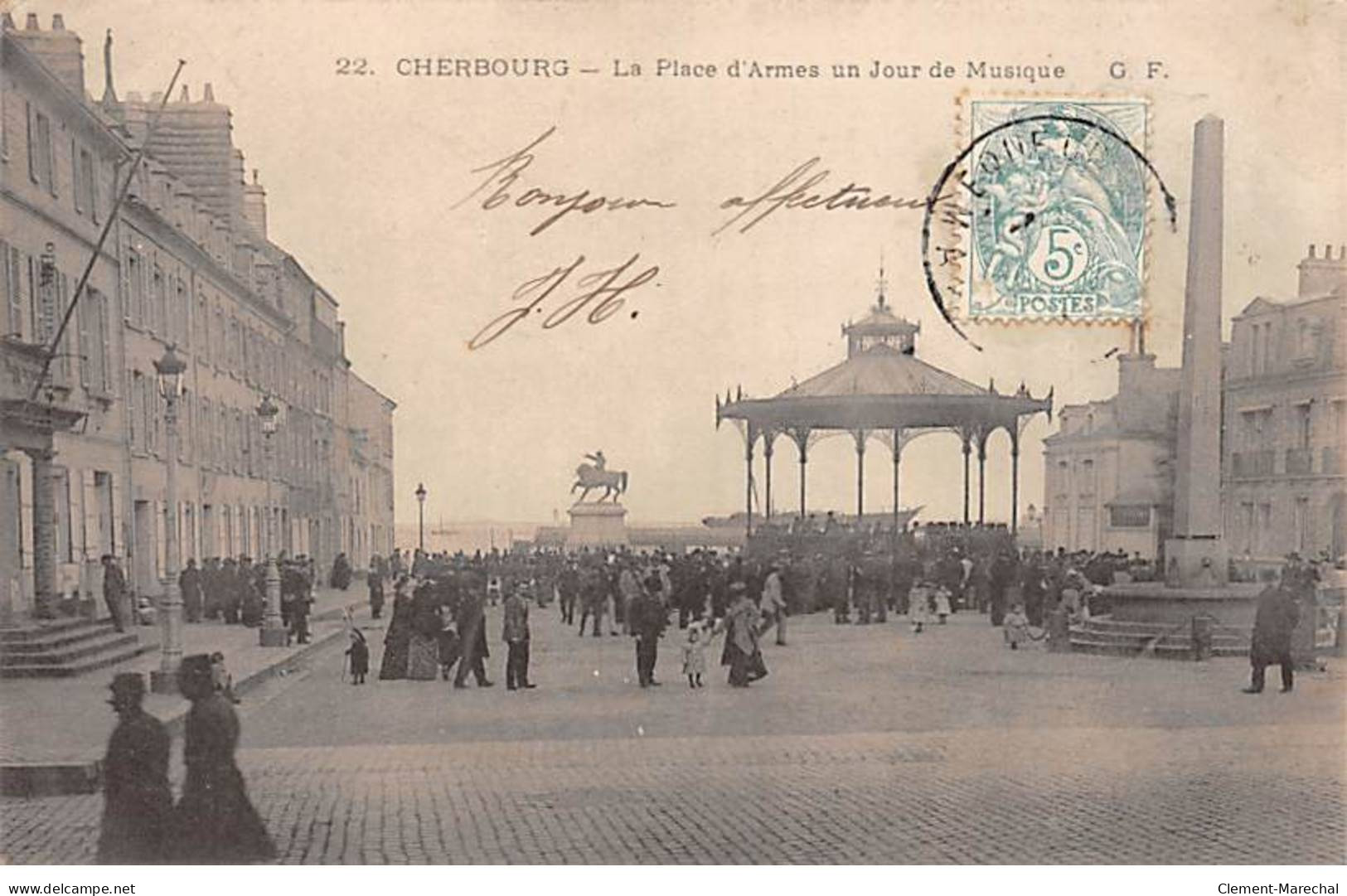 CHERBOURG - La Place D'Armes Un Jour De Musique - Très Bon état - Cherbourg