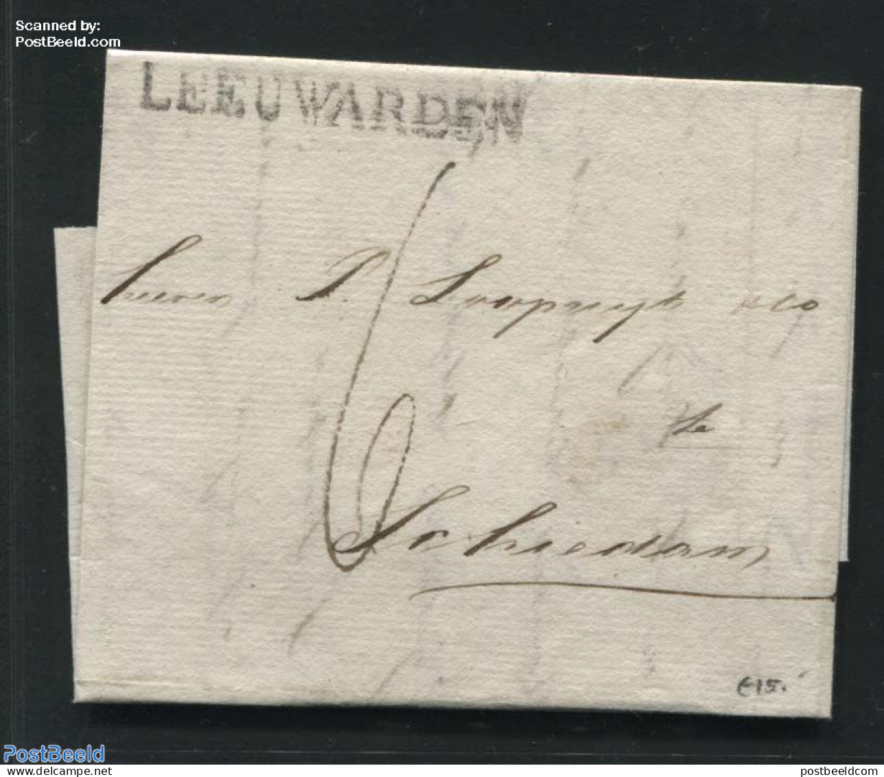 Netherlands 1823 Folding Letter From Leeuwarden To Schiedam, Postal History - ...-1852 Precursores