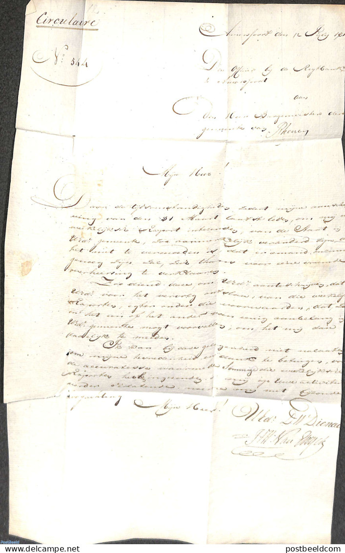 Netherlands 1815 Folding Letter From Amersfoort To Rhenen, Postal History - ...-1852 Precursores