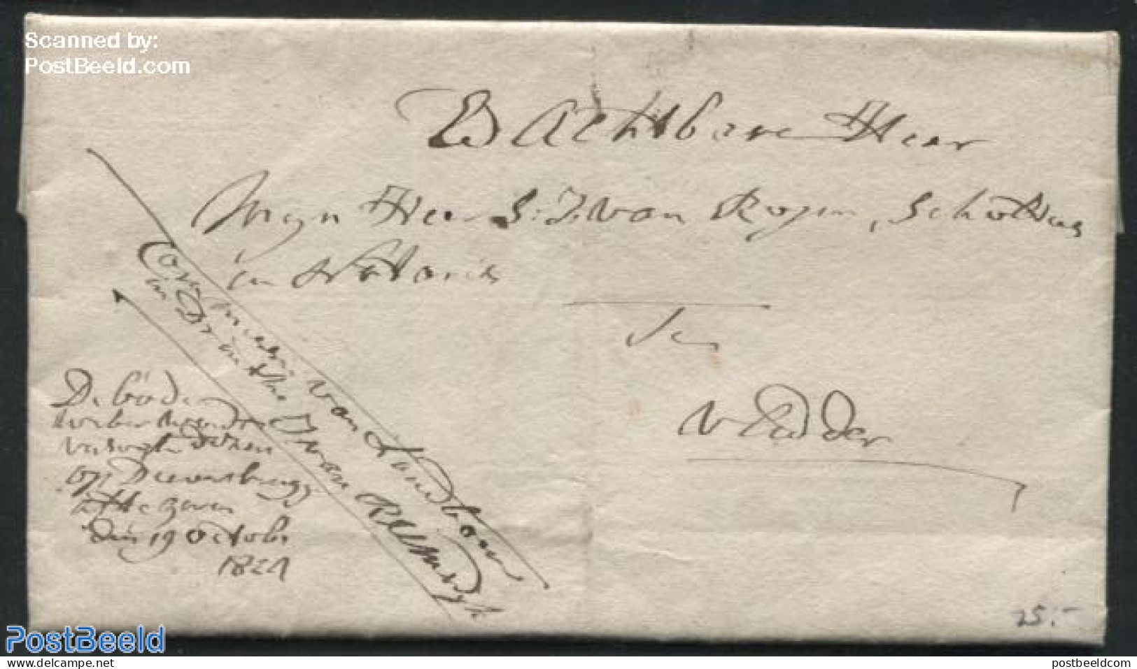 Netherlands 1821 Folding Letter To Drente, Postal History - ...-1852 Precursori