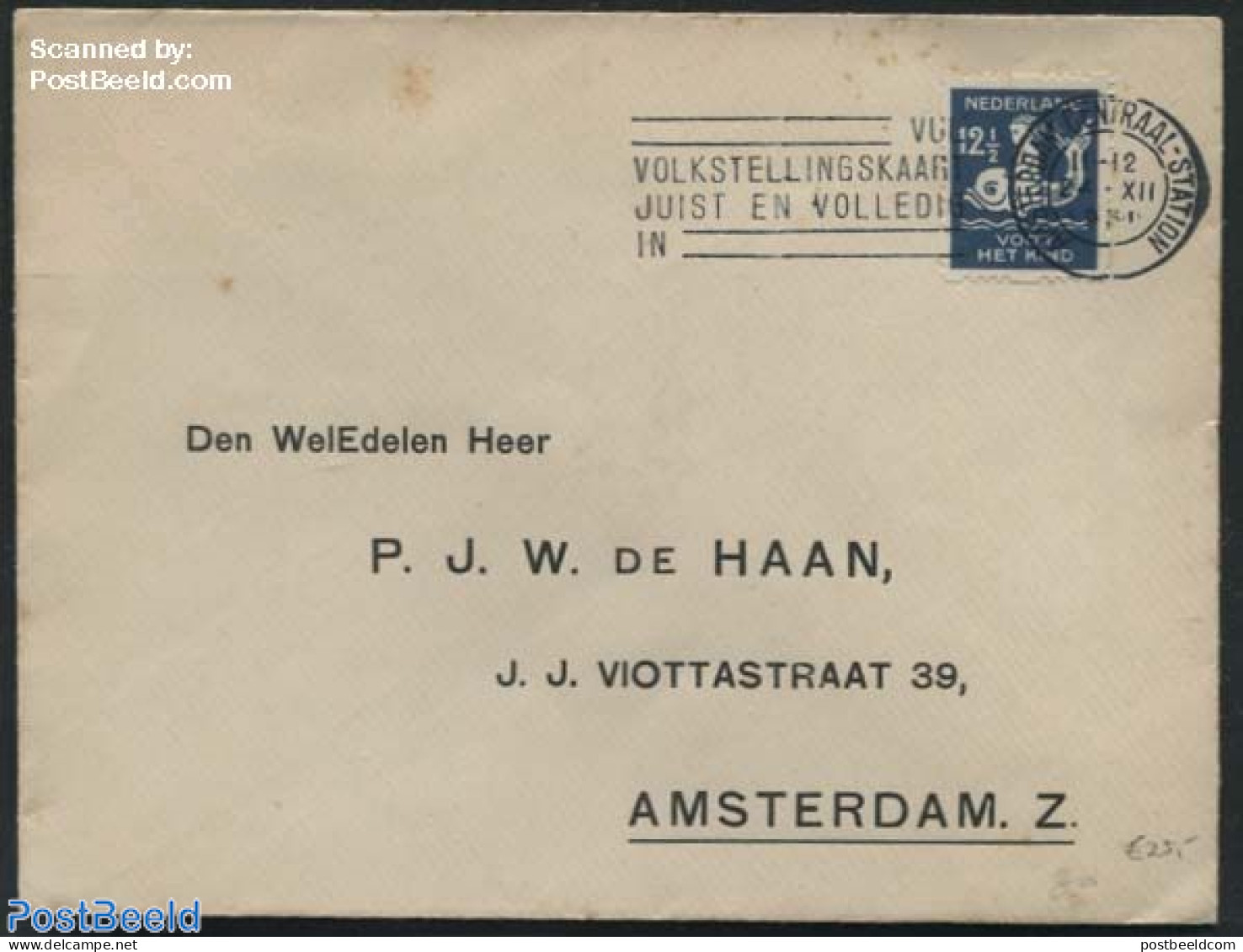 Netherlands 1929 Cover To Amsterdam, Postal History, Nature - Fish - Briefe U. Dokumente