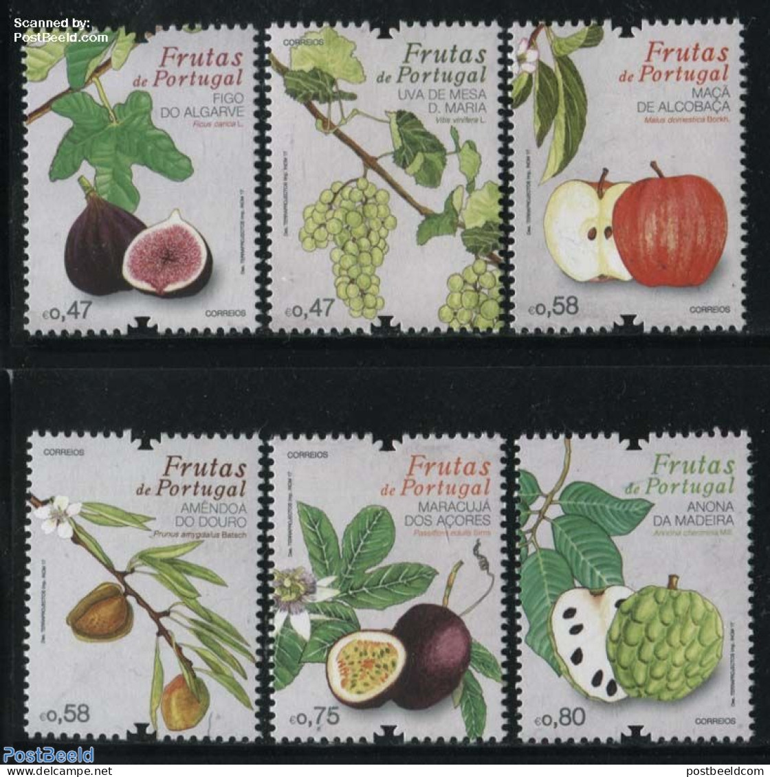 Portugal 2017 Fruits Of Portugal 6v, Mint NH, Health - Nature - Food & Drink - Fruit - Neufs