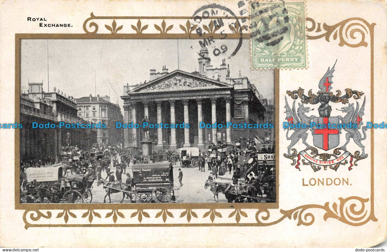 R113711 Royal Exchange. London. Heraldic. 1909 - Sonstige & Ohne Zuordnung