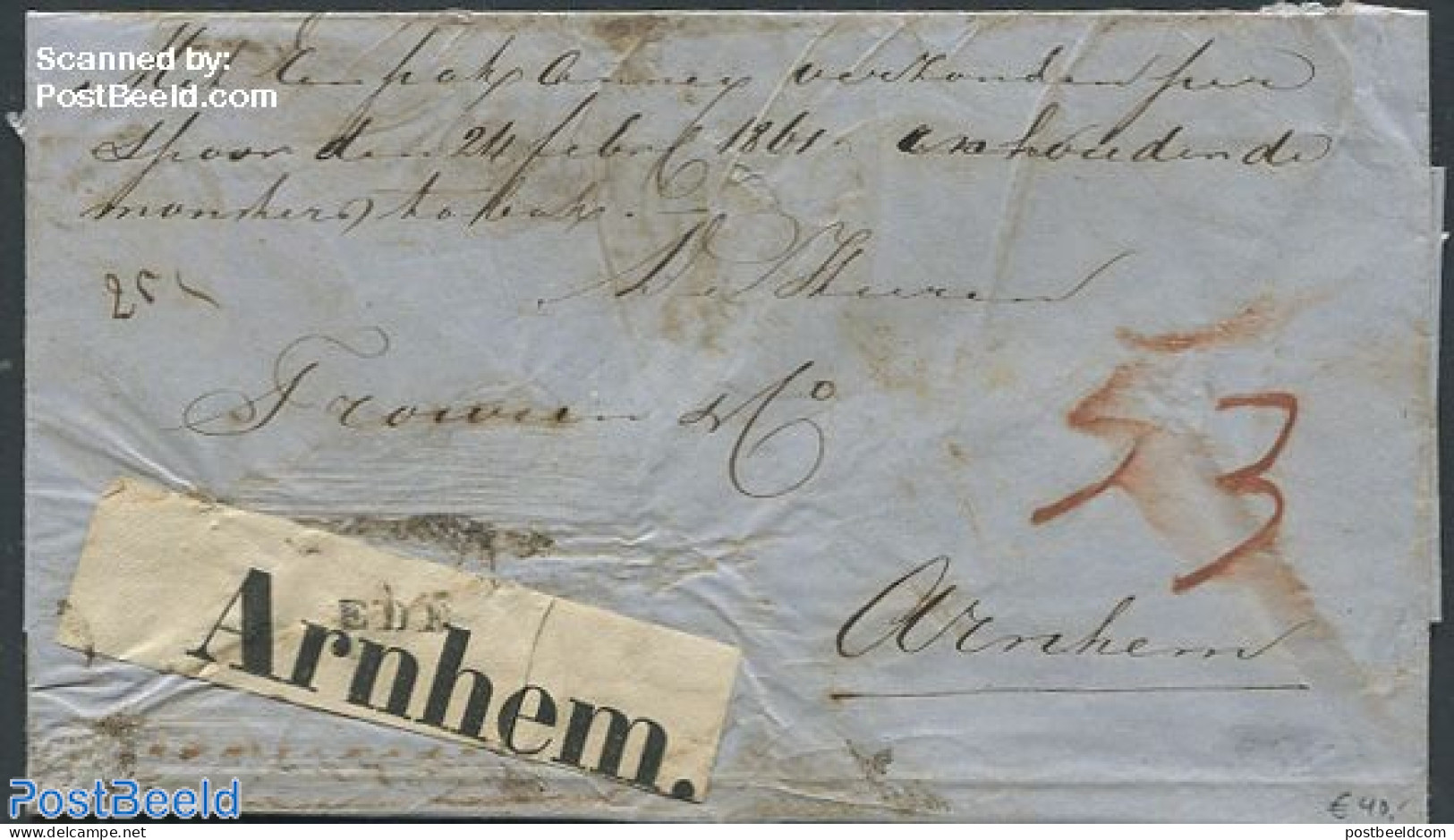 Netherlands 1861 Folding Letter To Arnhem, Postal History - Covers & Documents