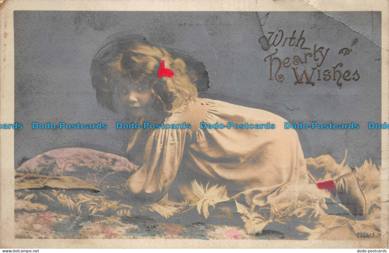 R113325 Greetings. With Hearty Wishes. Girl. 1906 - Monde