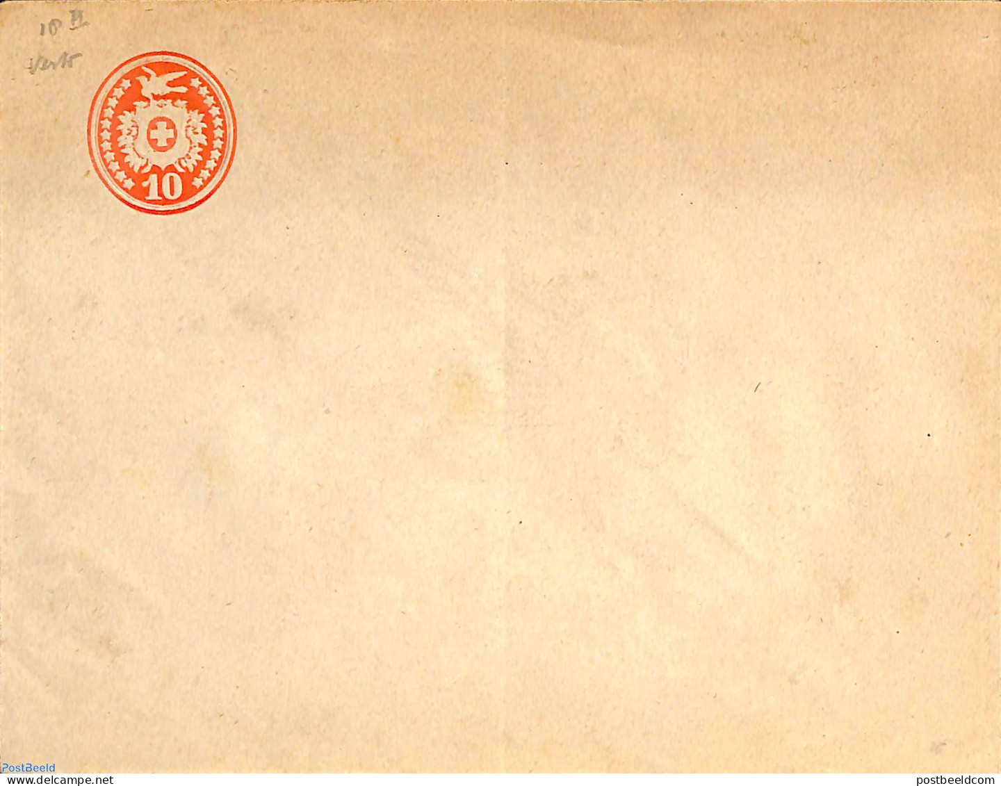 Switzerland 1877 Envelope 10c, WM Inverted, Position X4, Unused Postal Stationary - Brieven En Documenten