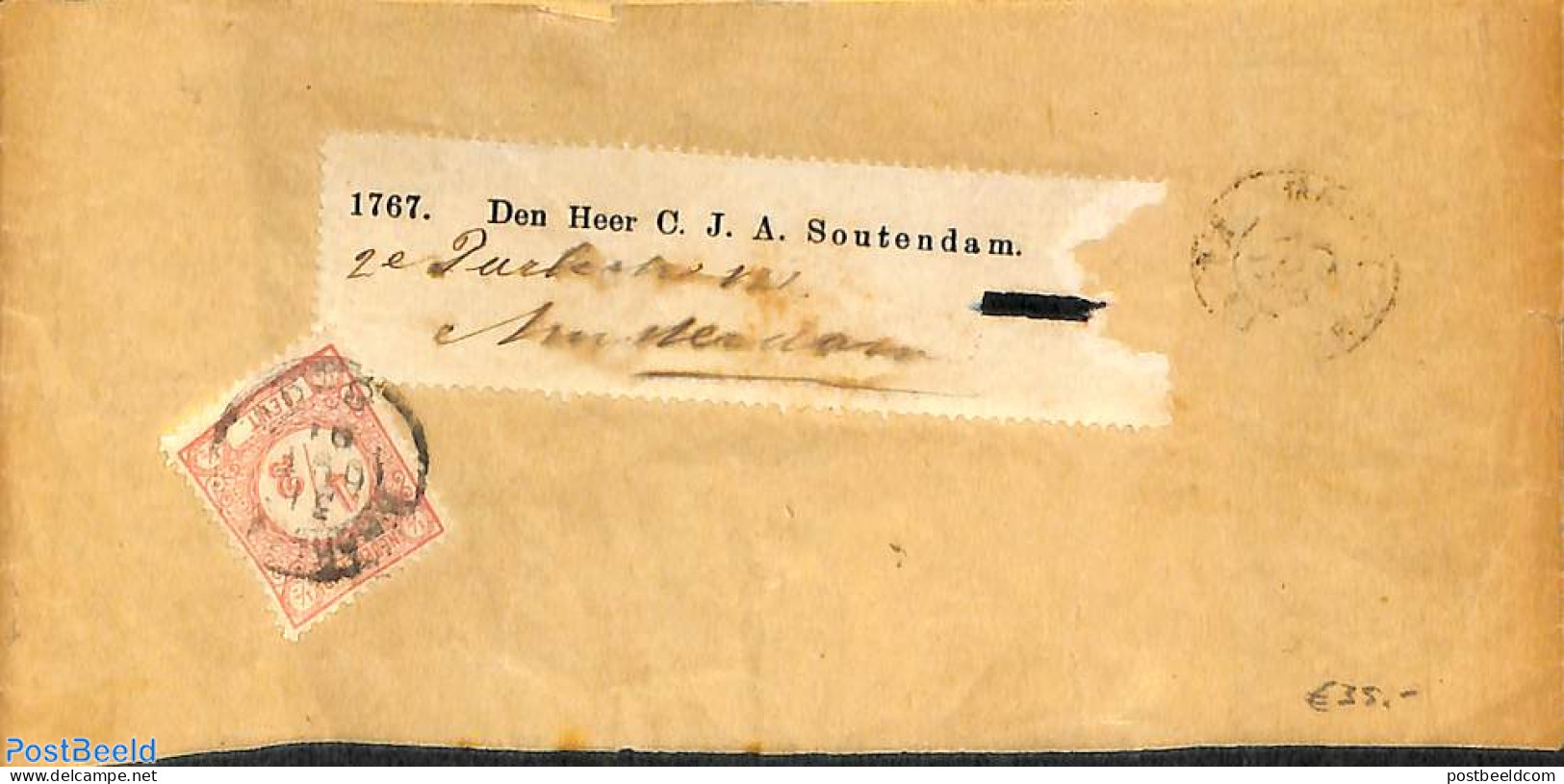 Netherlands 1891 Krantenband/Folding Cover To Amsterdam. Drukwerkzegel 1/2 Cent, Postal History - Briefe U. Dokumente