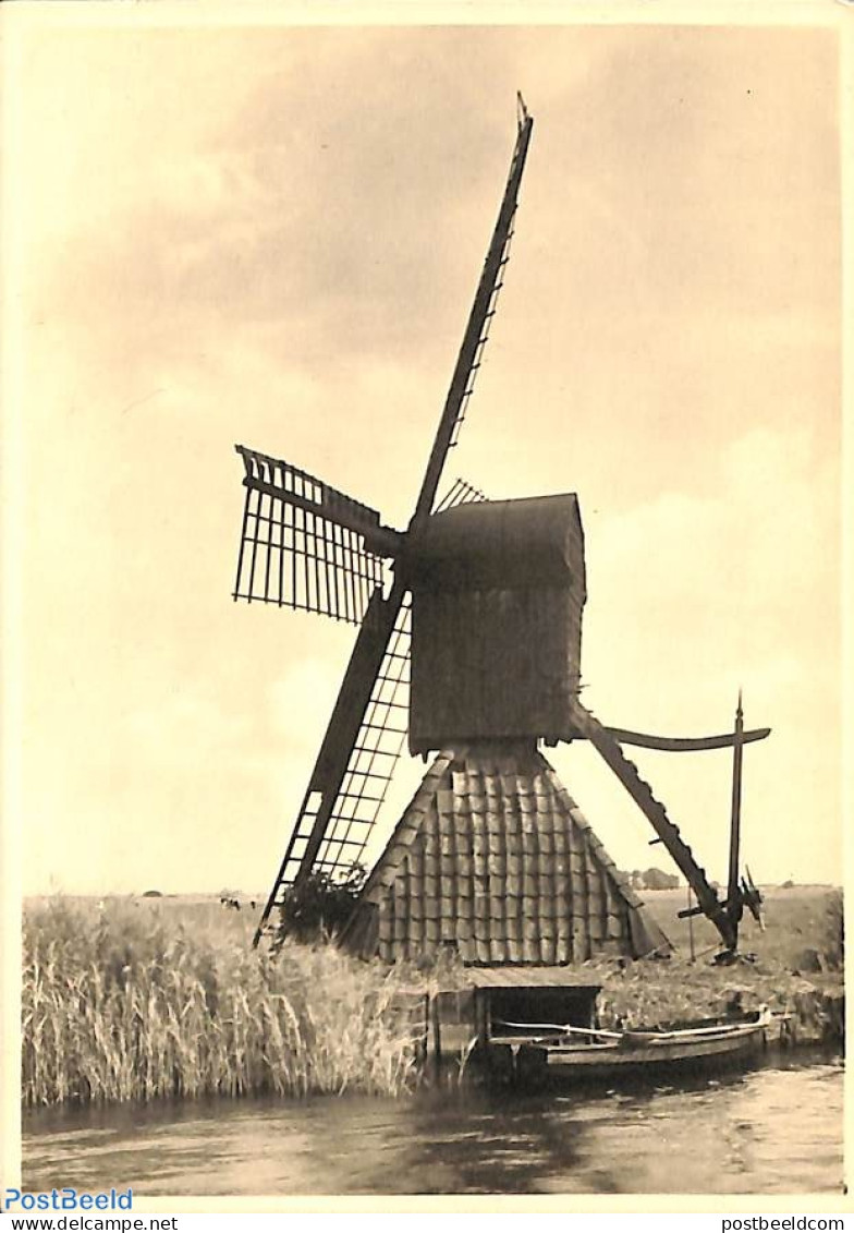 Netherlands 1946 Postcard 5c On 7,5c, Molenreeks Nr. 20, Grouw, Unused Postal Stationary, Mills (Wind & Water) - Covers & Documents