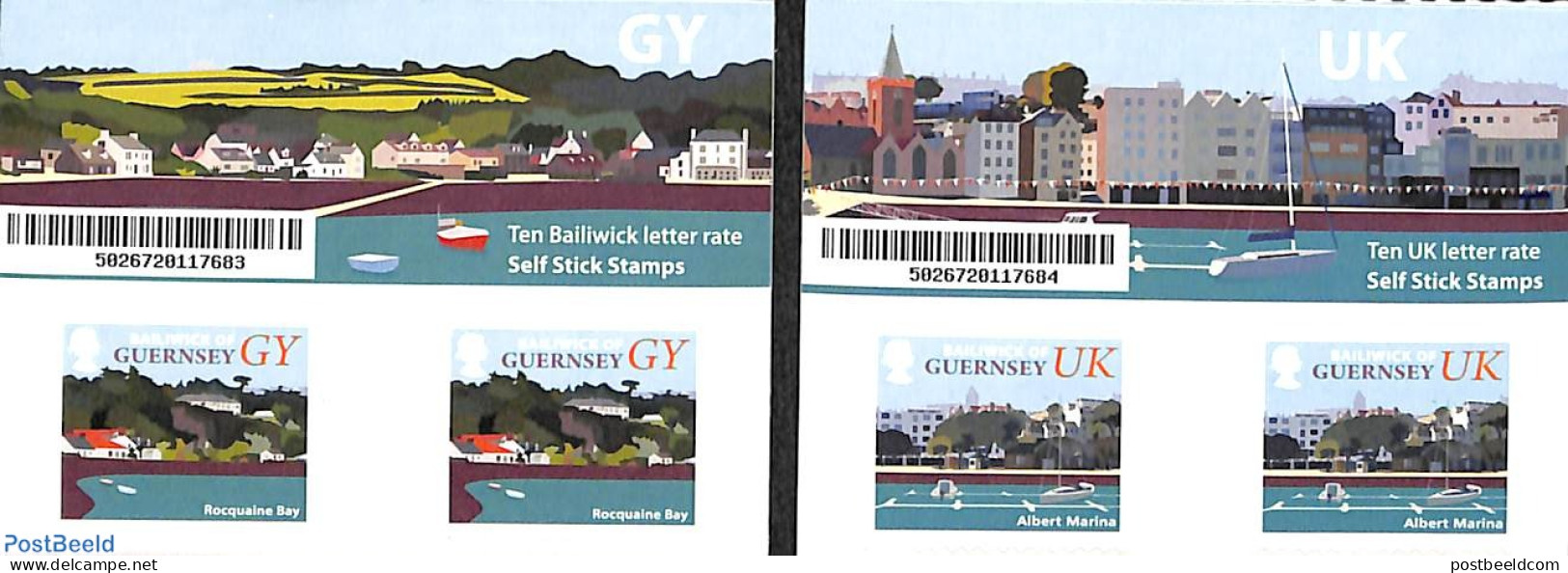 Guernsey 2017 Coastline, 2 Booklets S-a, Mint NH, Transport - Stamp Booklets - Ships And Boats - Non Classés