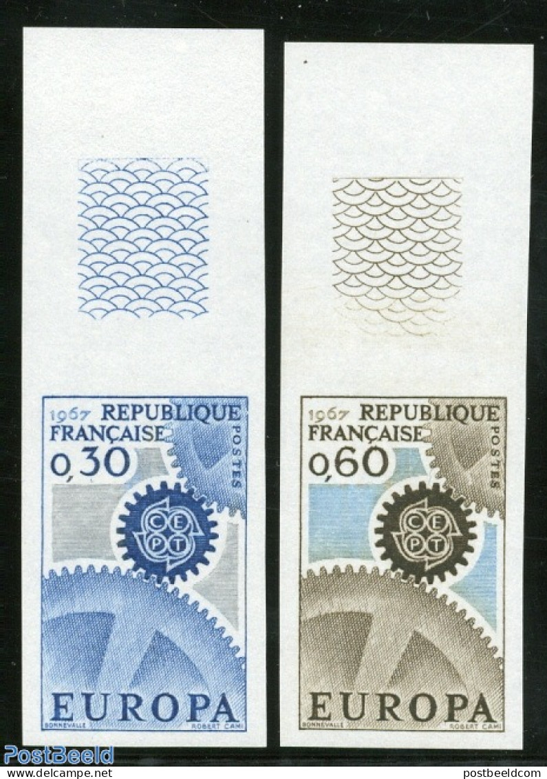 France 1967 Europa 2v, Imperforated, Mint NH, History - Europa (cept) - Ongebruikt