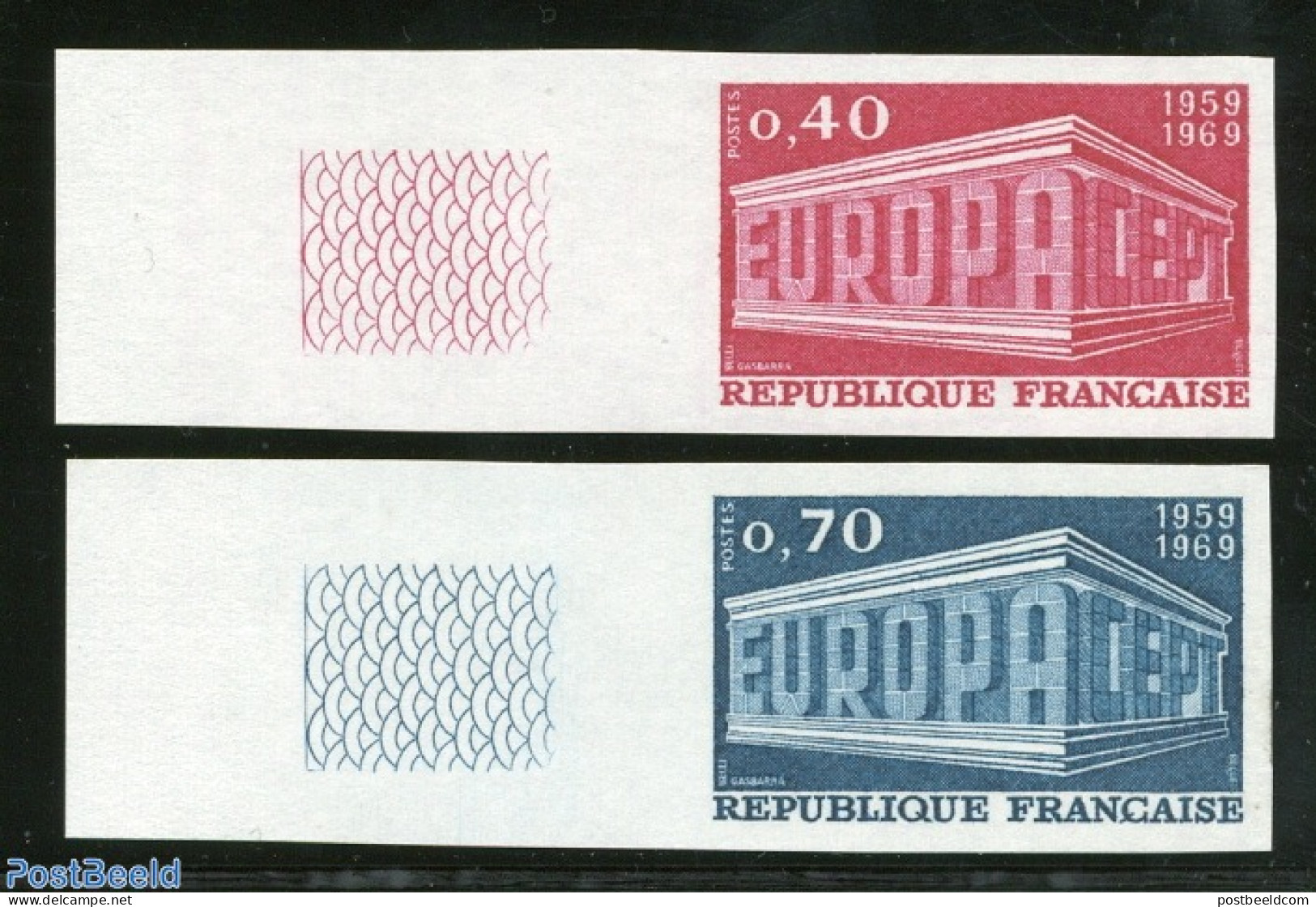 France 1969 Europa 2v, Imperforated, Mint NH, History - Europa (cept) - Unused Stamps