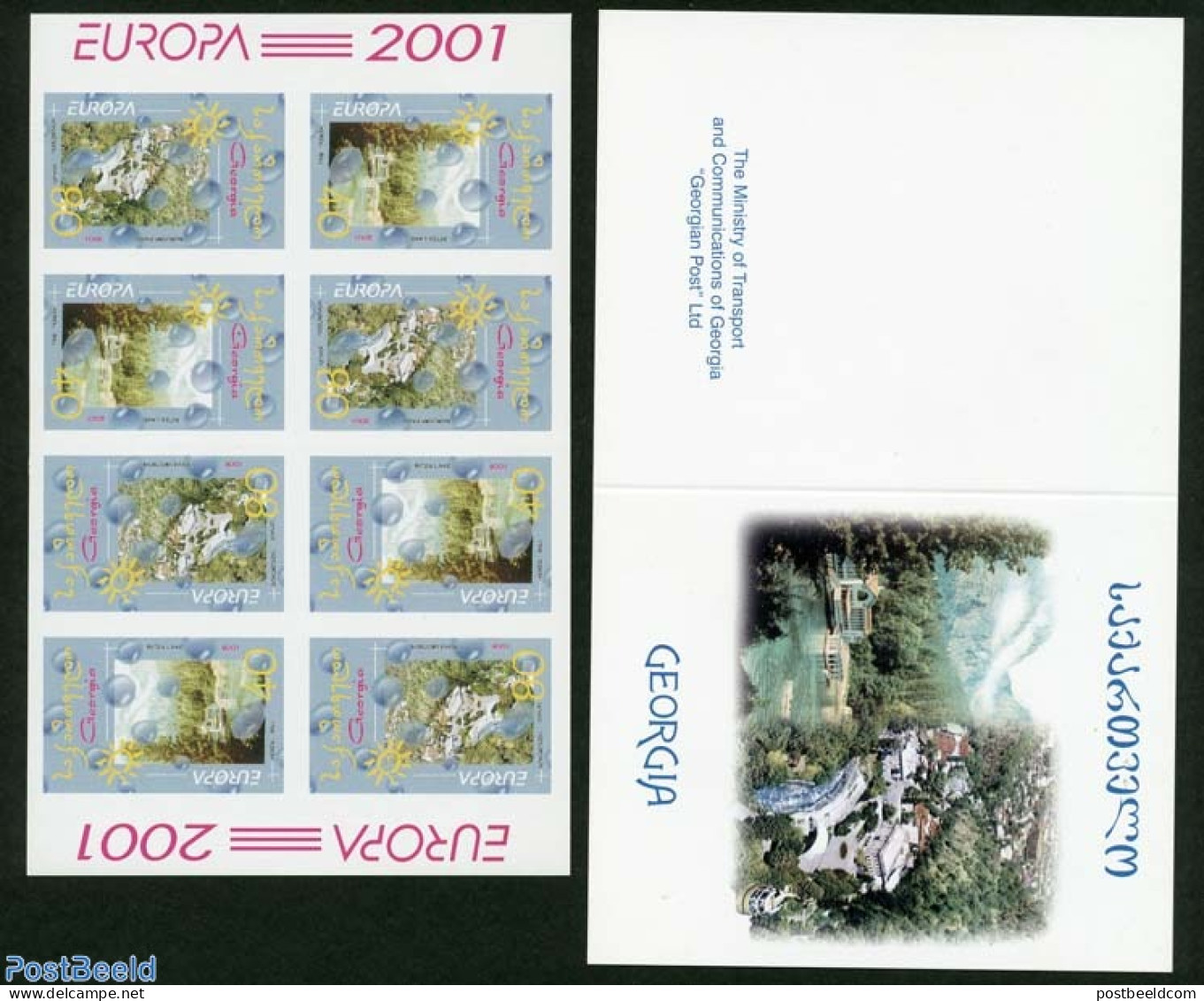 Georgia 2001 Europa, Water, Booklet Imperforated, Mint NH, History - Nature - Europa (cept) - Water, Dams & Falls - St.. - Non Classés