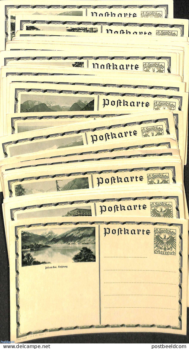 Austria 1932 Set Of 51 Illustrated Postcards 12g, Unused Postal Stationary - Cartas & Documentos