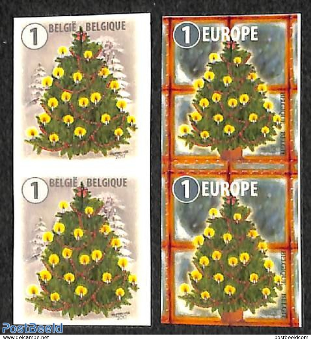 Belgium 2017 Christmas 2x2v, Mint NH, Religion - Christmas - Unused Stamps