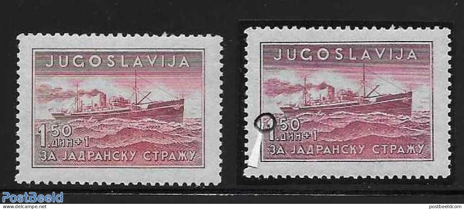 Yugoslavia 1939 Ships, Mint NH, Transport - Ships And Boats - Nuevos